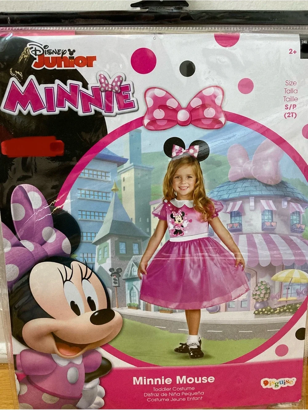 Disney Minnie Mouse Pink and Black Toddler Dress Costume size S/P 2T, Brand NEW